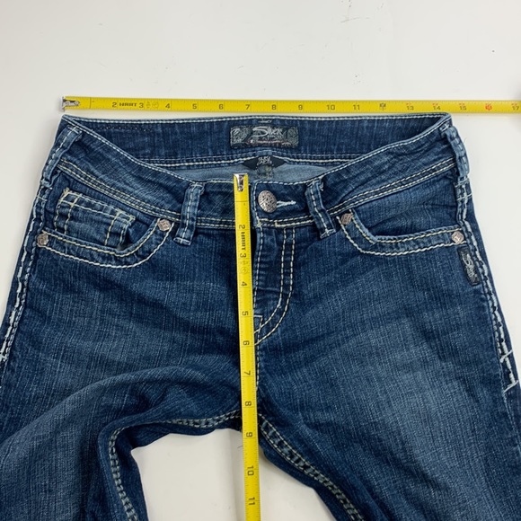 Silver Jeans Suki Capri Crop Size 28 Medium wash denim Stretch Designer - Picture 12 of 14